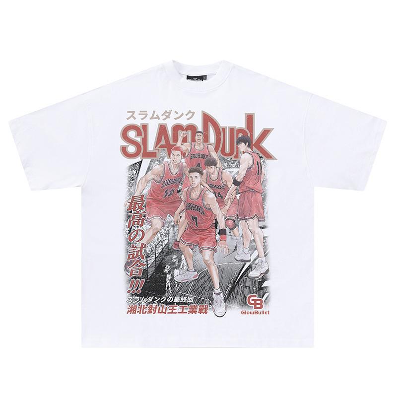 2025 Slam Dunk Xiangbei Shan King Japanese Printed Short-sleeved American Casual T-shirt High Quality Luxury Brand Selling