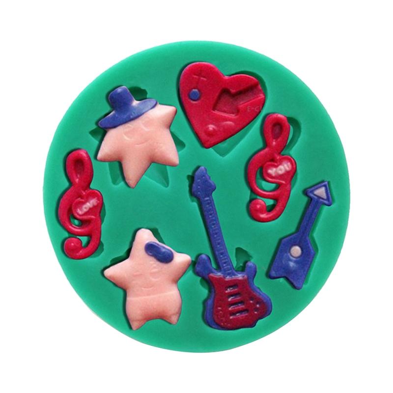 Silicone Chocolate Mold Soft Cake Baking Gadgets Musical Notes Piano Guitar Fondant Candy Molds Silicone Baking Moulds