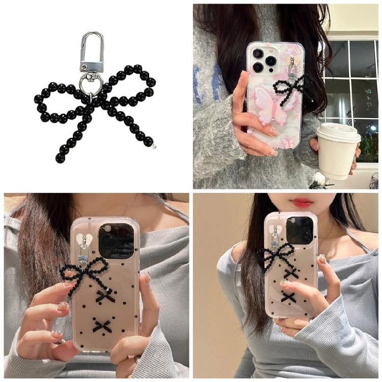 Pearl Bowknot Keychain Decorations Keyring Hanging Ornament for Backpack Handbag