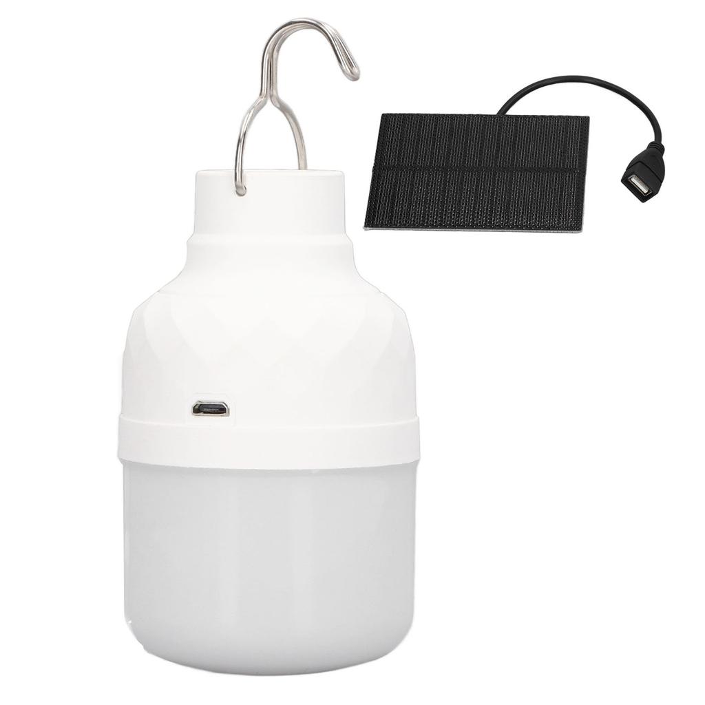 Solar Powered LED Bulb 40W 5000K 1500lm Portable LED Light Bulb with 3W 5V Solar Panel for Camping