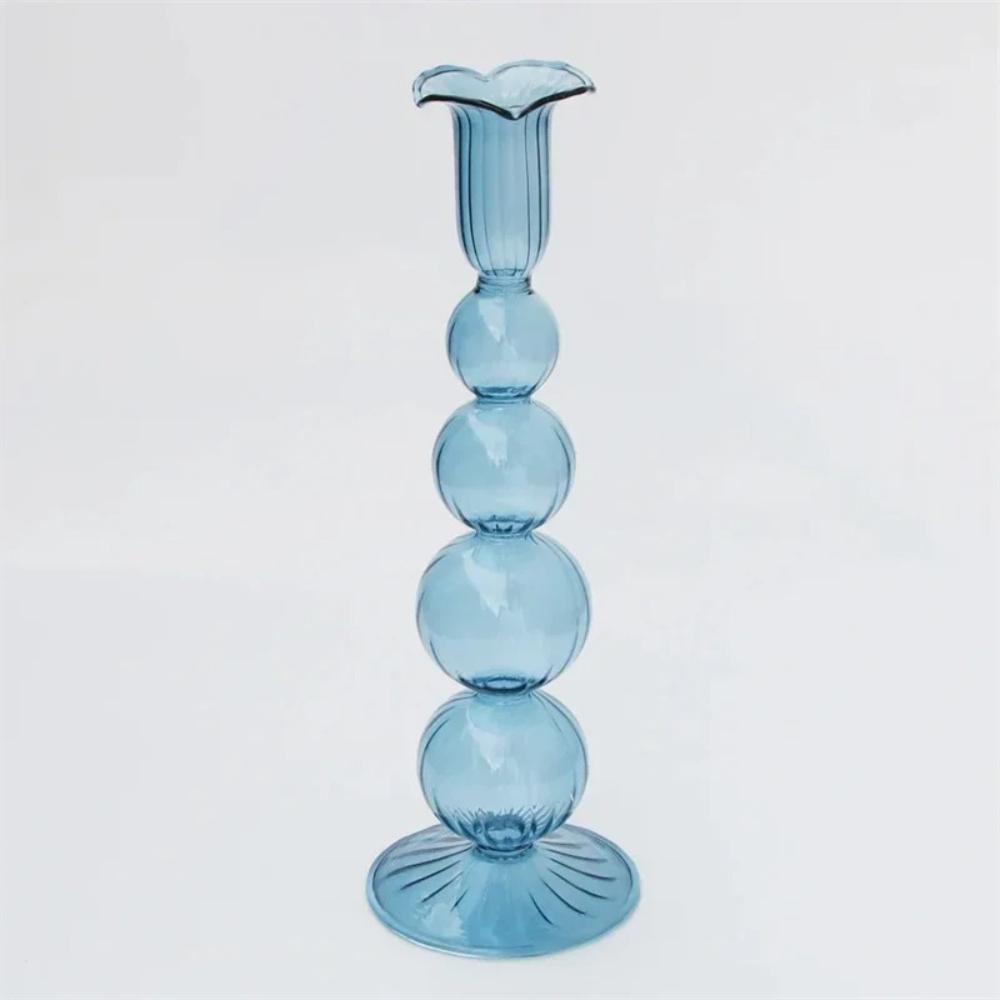 Porte-bougie en verre coloré au design créatif différent Réunion de famille Dîner aux chandelles Décoration de mariage Décoration de maison