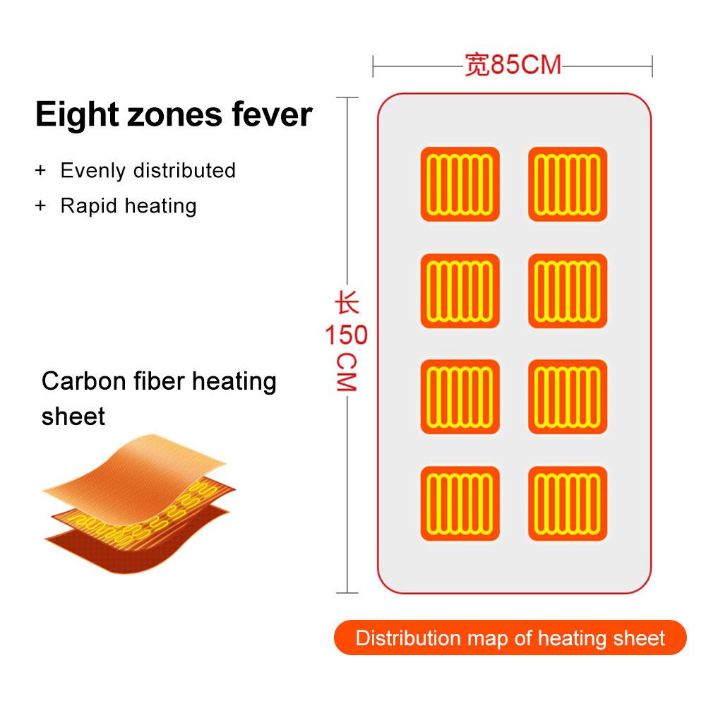 Electric Heating Blanket Shawl USB Heated Winter Warm Flannel Heated Cloak Grey
