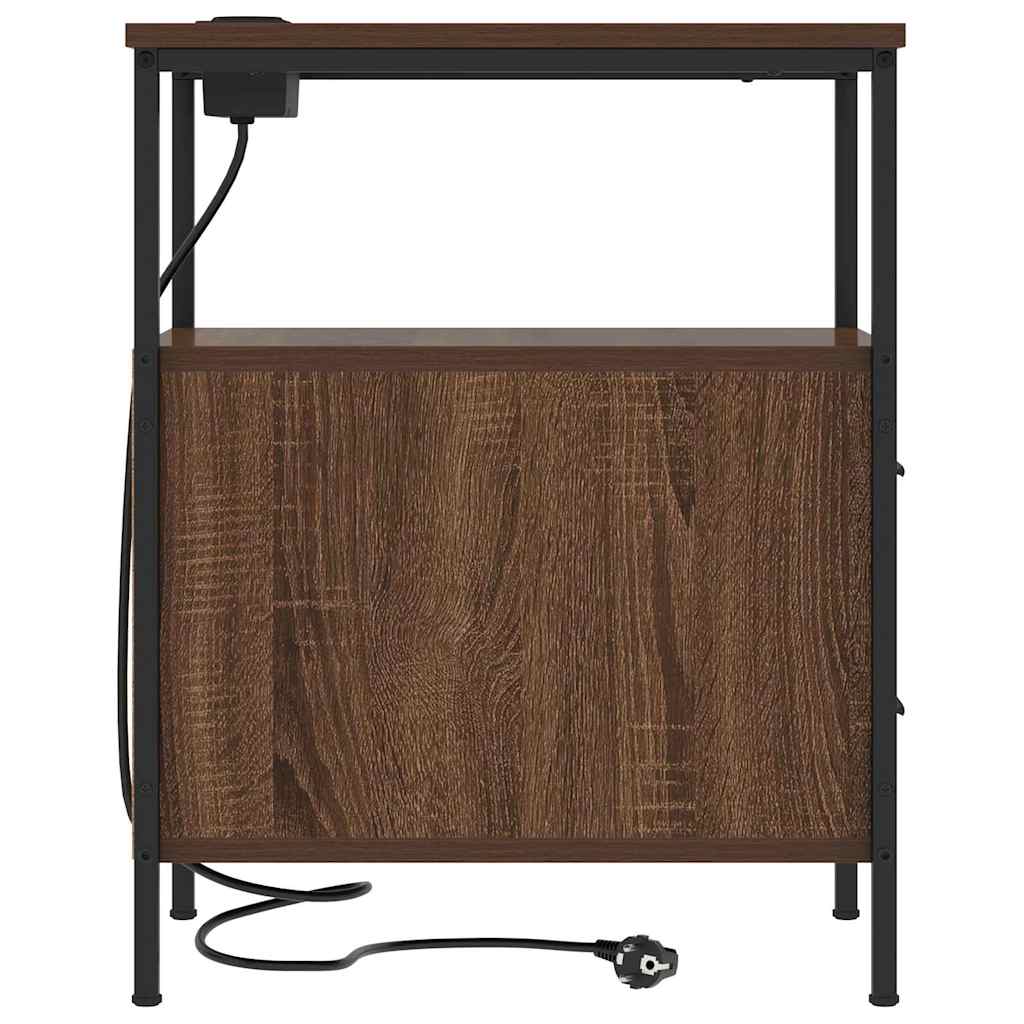 Nightstand Set 2 pcs Brown Oak Look 30 x 48 x 61 cm