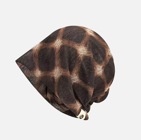 Trendy Plaid Slouchy Hat - Unisex Pleated Beanie for Spring & Summer