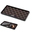Fogman Car Dashboard Small Item Checkerboard with 28 X 15 Cm Mat, Non-Slip Mat, Anti-Slip Tray, Holder, Pattern, Silicone, Rim, (Brown)