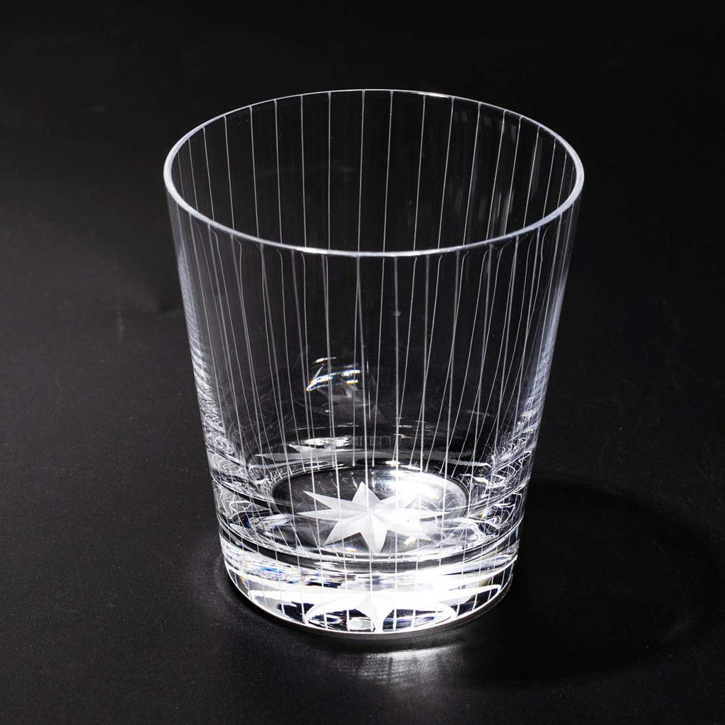 [Official Taiburo Studio] Edo Kiriko Tateshimamon Old Glass (Clear) TB0036-40 Gift Boxed, Made In Japan