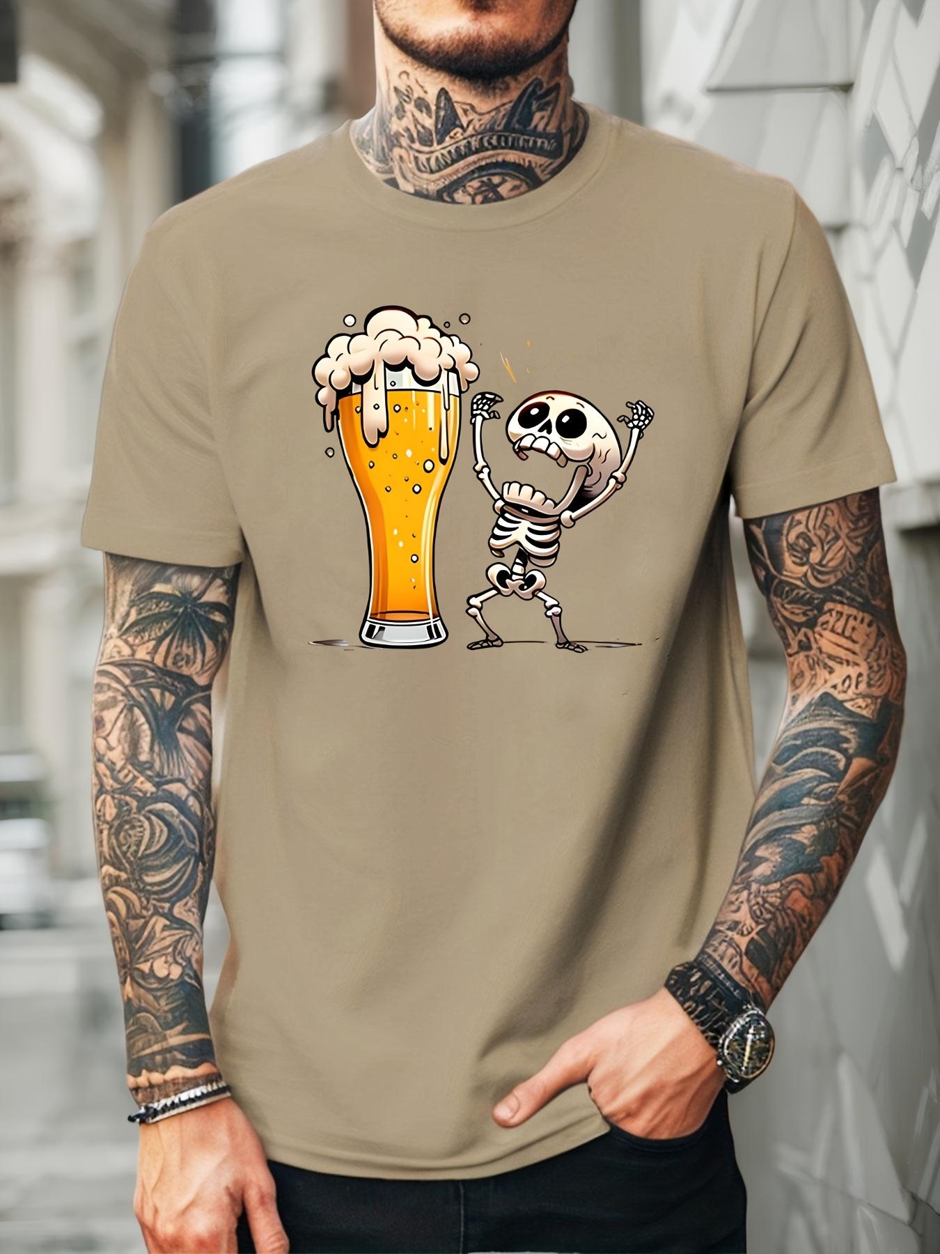 Men S Funny Beer Lover Graphic T-Shirt - Bright Yellow Cas M