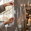 20 Pack Snowflake Christmas Ornaments with Icicle Pendants for Holiday Tree Hanging Decor