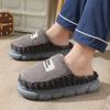 Fashion Big Slipper For Man Thick Sole Home Shoes Large Size 46 47 Men Warm Cotton Slippers Winter Slides Indoor Fuzzy Flip Flops Furry