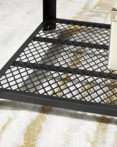 Coffee Table, Cocktail Table, Easy To Assemble, Industrial Side Table, Bedroom, with Metal Frame, with Storage Shelf,