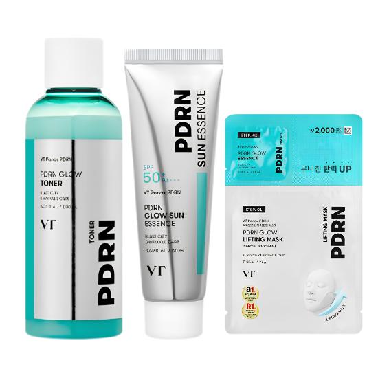 VT PDRN Essence+PDRN Toner+PDRN Lifting Mask | Korea Daiso Exclusive Glass Skin Kit