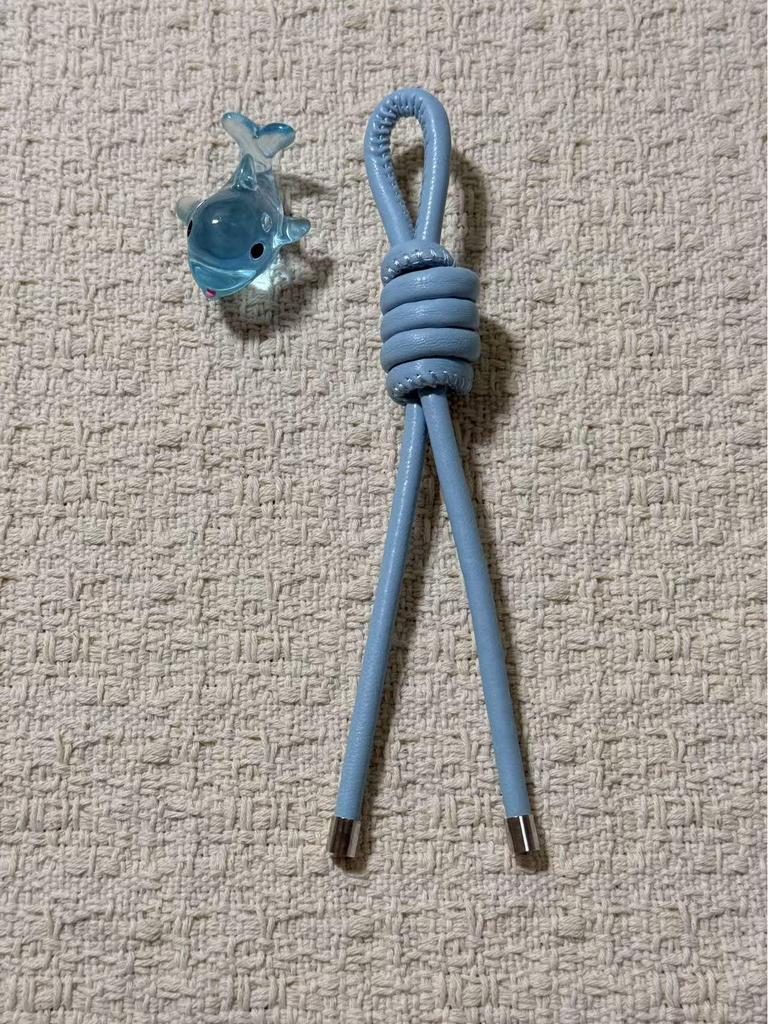 Stylish Leather DIY Car Keychain with Woven PU Rope Knot