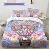 Hello Kitty Cute Pattern Bedding,Quilt Set Quilt Cover Pillowcase Home Birthday Gift(1 * Duvet Cover + 2 * Pillowcase, Without Core)