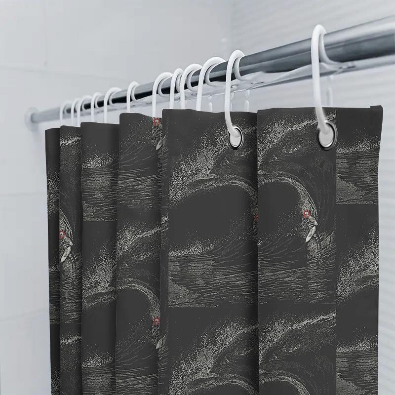 Gothic Horror Shower Curtain Skull Demon Halloween Spooky Pattern Bathroom Decor Dark Aesthetic Tapestry Wall Hanging Home Texti
