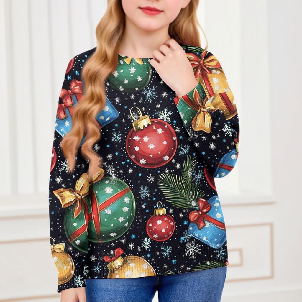Christmas Day Sweatshirts For Children Boys And Girls Knit Sweater Cute Shirt Fall Crewneck Pullover Tops