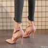 Sexy Minimalist Pointed High Heels Spring Fashionable Versatile Cross Strap Women's Shoes Suede  Shallow Mouth Women's Shoes
