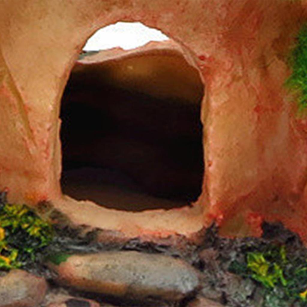 Dekorierte Mooshütte Harzdekoration Aquarium-Dekoration für Betta Aquascaping Kletterlandschaft