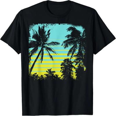 Palm Tree Silhouette Tree Design, Vintage Graphic Gift T-Shirt