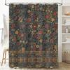 Vintage Style Floral Print Shower Curtain Waterproof Bathroom Decor In Multiple Colors and Sizes for Home Decoration