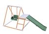 NONAKA WORLD Folding Long Slope Kids Park F (Brown) - Easy To Fold, Furniture-Like Jungle Gym with Swing, Slide, and Horizontal Bar - Folds Up for