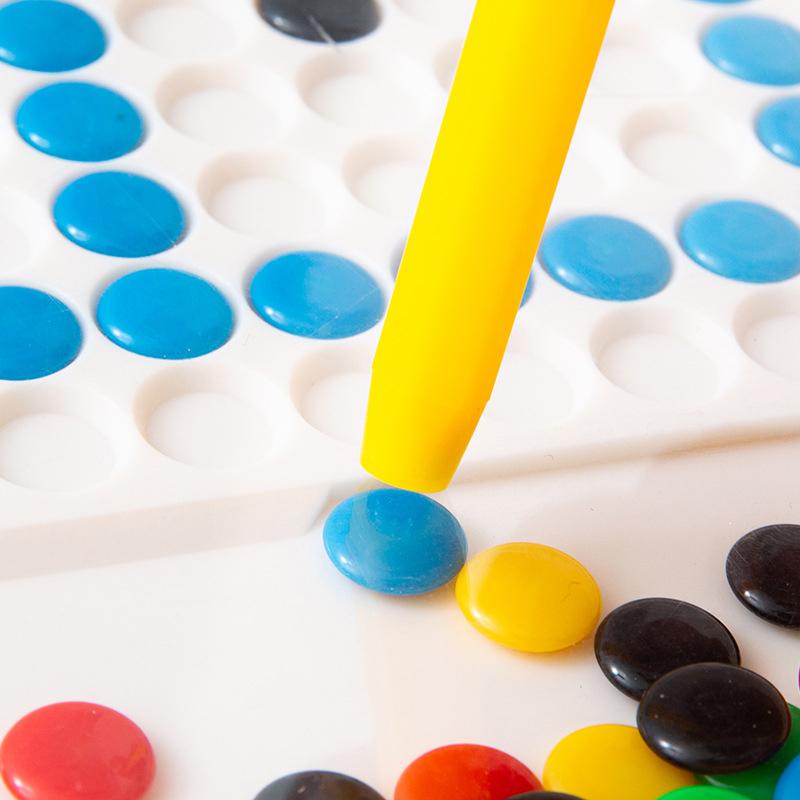 Colorful Magnet Beads Fine Motor Training Jigsaw Game Earlying Educational Toys For Children Diy Kid Magnetic Drawing Board