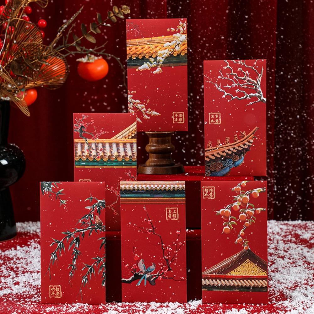 Snow Scene 2025 Lucky Money Bag Mixed Pattern Red Packet Creative HongBao  Wedding
