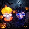 Halloween LED Pumpkin & Skull Night Light: Colorful Horror Atmosphere Decoration for Ghost Festival & KTV.