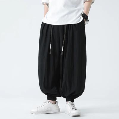 Herfst 2025 Heren Zwarte Cargo Broeken Heren Hip Hop Streetwear Harajuku Harem Broeken Heren Effen Kleur Joggingbroeken Wijde Pijpen Broeken