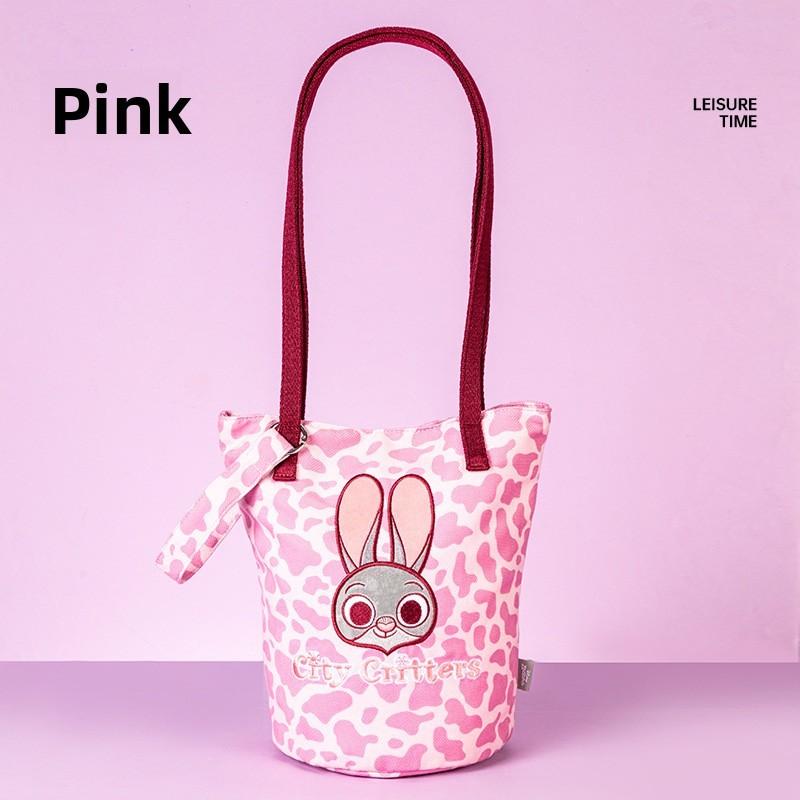 

Zootopia Judy Hopps Nick Wilde Leopard Print Water Bucket Bag With Polyester Material For Daily Use розовый