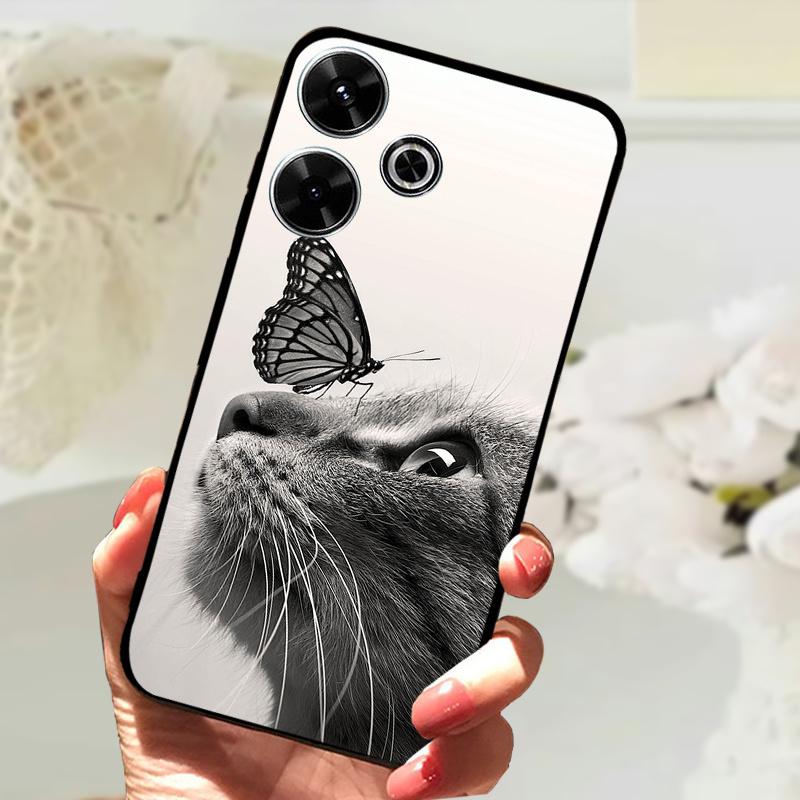 For Xiaomi Redmi 13 Case Fashion Painting Matte Cover Soft Silicone TPU Phone Case For Xiaomi Poco M6 4G Shockproof Shell Fundas