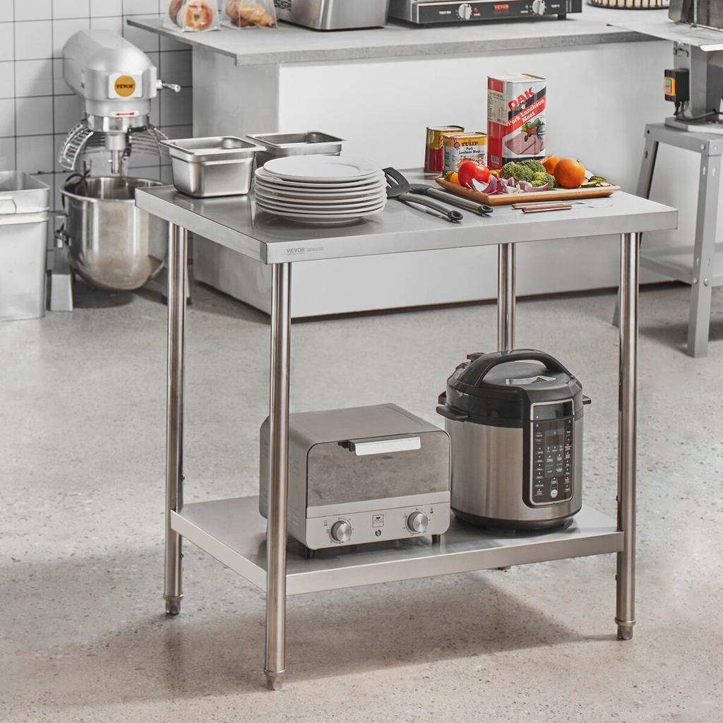 Stainless Steel Work Prep Table Commercial Worktable Food Prep 24x36x34in