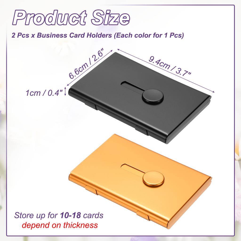 2Pcs Thumb Drive Business Card Case Aluminum Alloy Bank Credit ID Card Wallet Name Card Holder Metal Box Cover Cards Holder