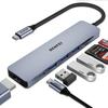 Benfei Adapter Hub 7W1 Usb-C Do  4K Hdmi - Usb-C 100W Pd - 3X Usb-A - Sd - Microsd Szary
