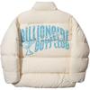 Li Ning X Billionaire Boys Club Skateboard Series Printed Letter Zipper Comfortable Down Jacket Men Outerwear Eggshell-Gray AYMU673-1
