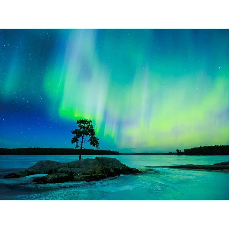 5d Diy Full Round Diamond Painting Embroidery Mosaic Aurora Polaris Landscape Home Decoration Gift Handicraf