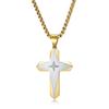 Cross Four-pointed Star Pendant Men's Stainless Steel Box Chain Necklace Hip-hop Jewelry