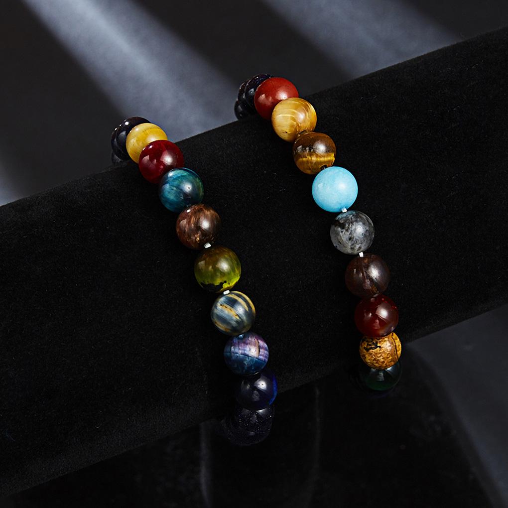 Natural Stone Beads Bracelet Women Men Beads Wristband Bangle Elastic Cord Unisex Bracelet Jewelry BR18Y0533-3