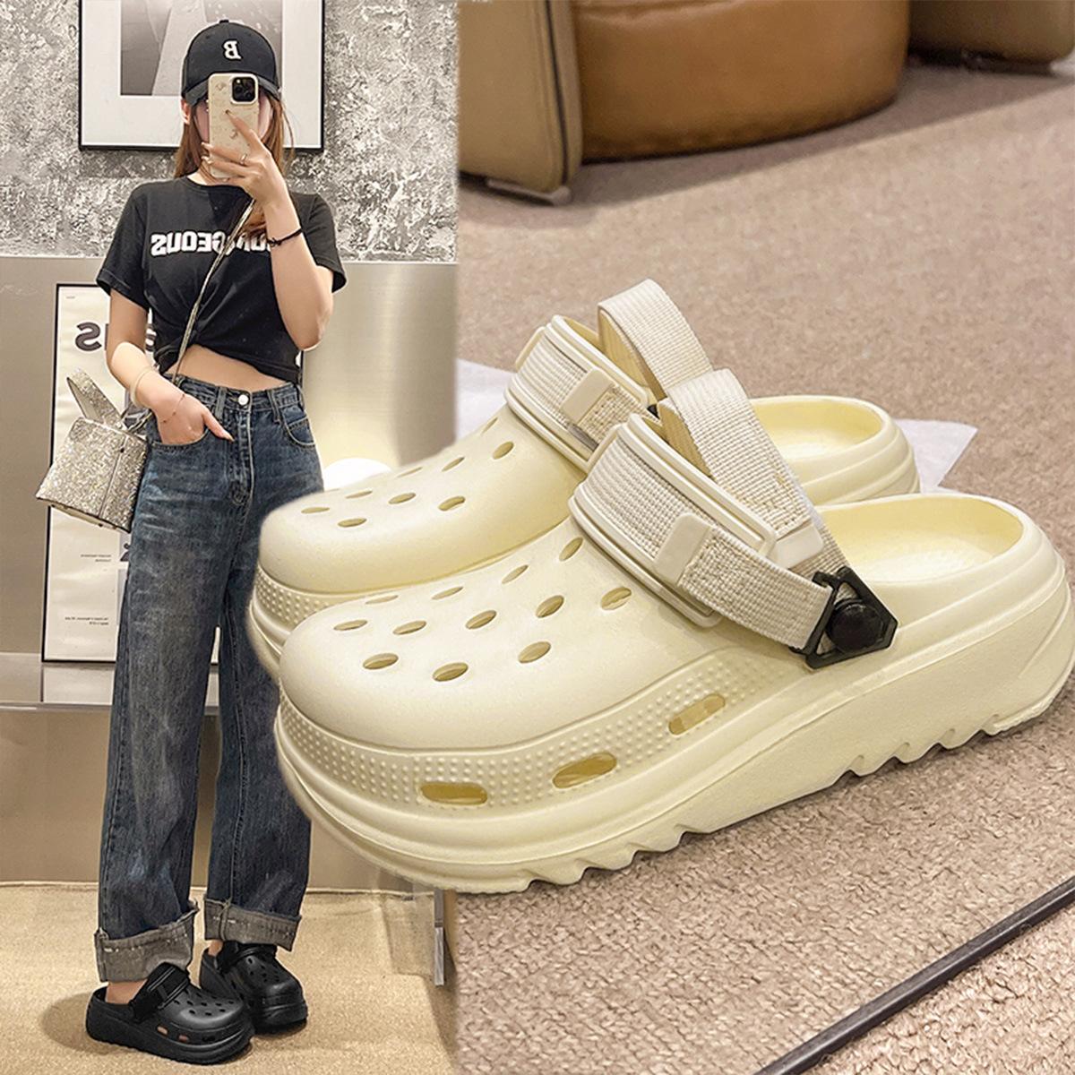 

Lidani eva hole shoes women s 2025 new holiday non-slip stepping on shit bag head slippers men s summer outdoor wear 36-37 [Suitable for sizes 35-36] хаки