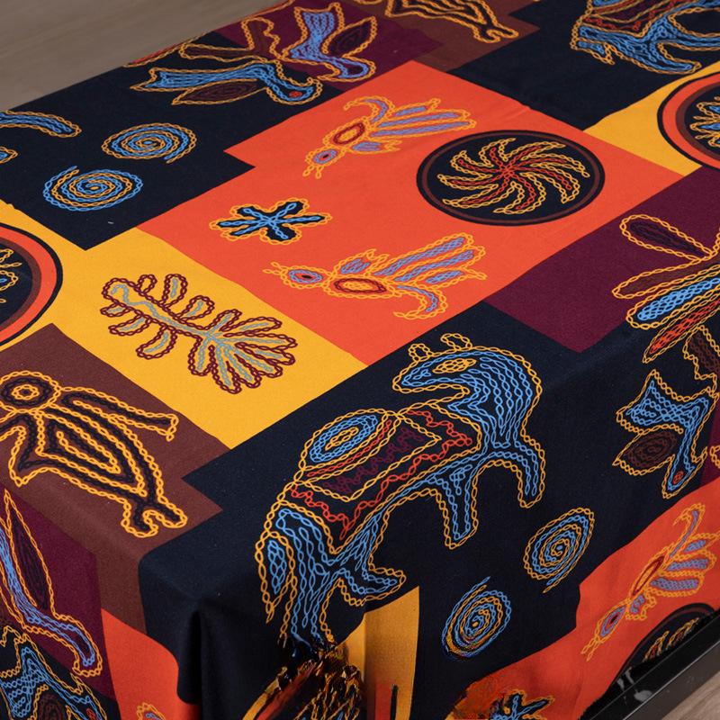100x150cm Ethnic Printed Fabric Cotton Bohemian Retro Dress Clothes Pillow Tablecloth Fabric Handmade DIY Fabric Cotton Linen