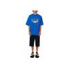 We11done Ss22 Rhinestone Logo Print Round Neck Short Sleeve T-Shirt Unisex T-Shirts Blue WD-TT1-22-692-U-BL