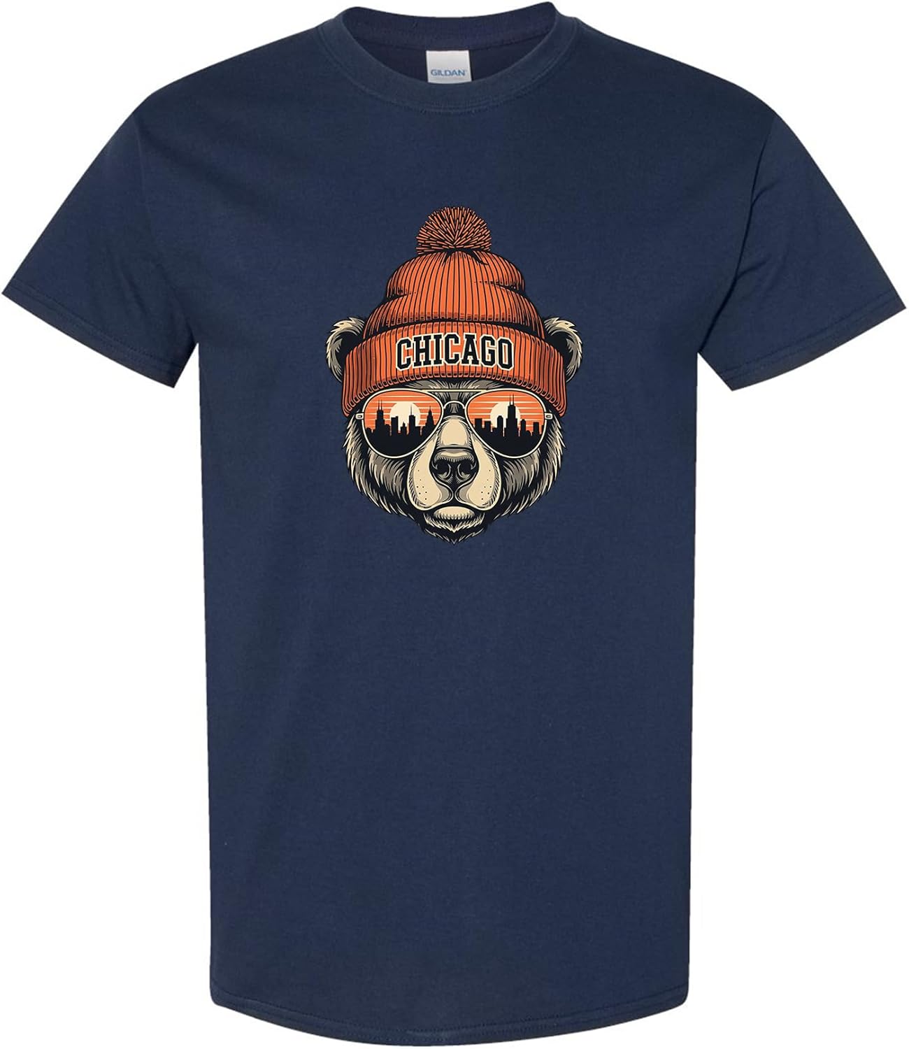 Chicago City Bear Shirt Skyline Graphic Tee Urban Street Style Travel Souvenir T-Shirt for Men Women S разноцветный