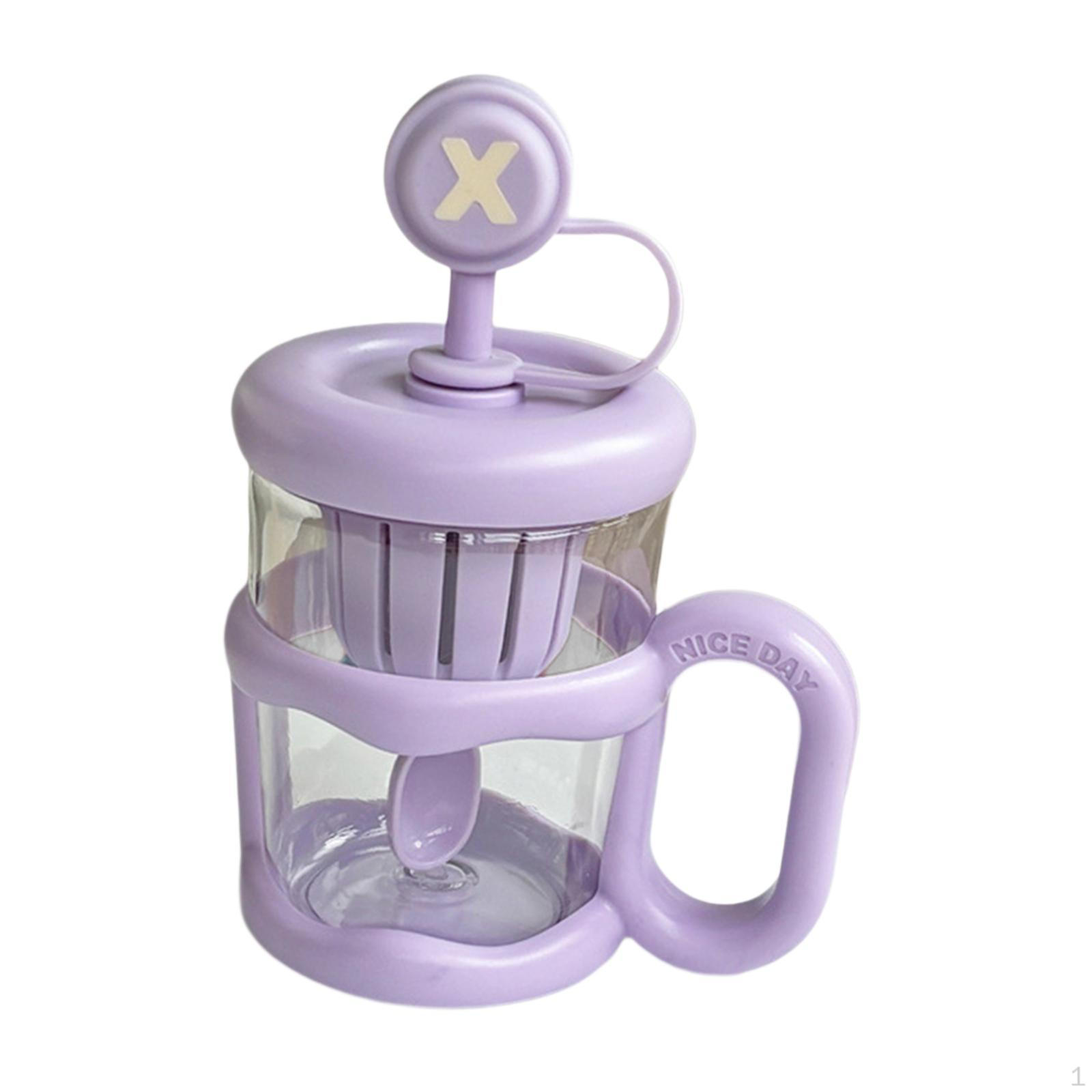 

Bottle for Kids with Convenient Handle And Reusable Straws фіолетовий