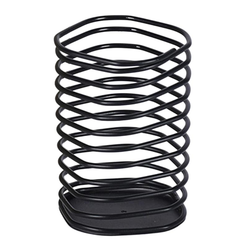 Multipurpose Desktop Pen Cup Metal Spring Pen Organiser Stand with Anti Slip Base For Pens Pencil Marker Paint Brush