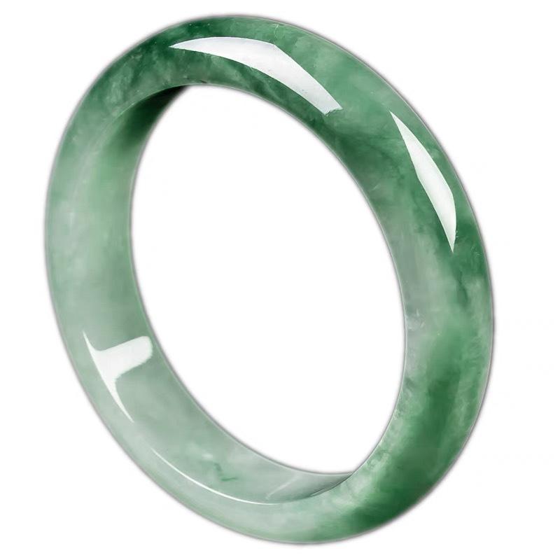 Burmese Ice-Waxy Jadeite Green Bangles for Women – Perfect Gift for Mom or Girlfriend 52mm