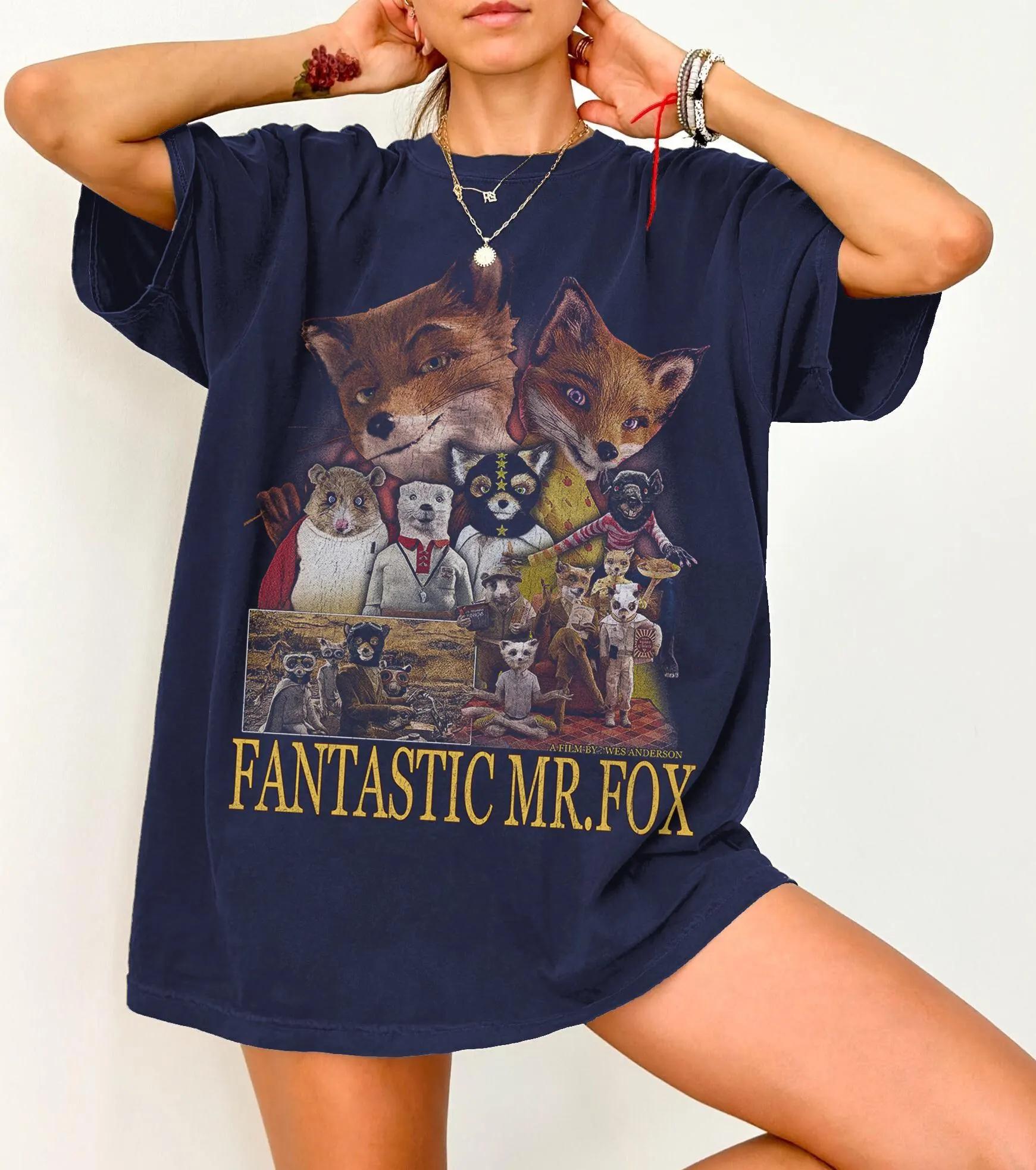 

The Amazing Mr Fox Wes Anderson Movies Roald Dahl Mr Fox Wes Anderson Retro Unisex and FeUnisex Movie Tshirts 4XL