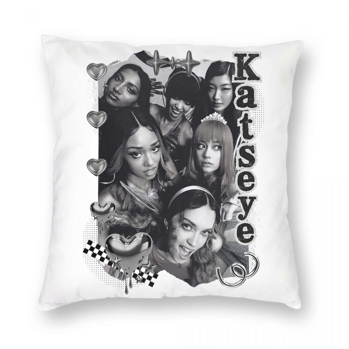 

Katseye Girl Korean Pop Music Pillowcase Soft Polyester Cushion Cover Decoration Throw Pillow Case Cover Home Zipper 40X40cm 12x12Inch