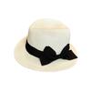 French flat-top seaside vacation straw hat women's spring summer big brim sun hat elegant bow decorative sun hat