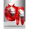 Men'S National Trend 3D Printed Hoodie Set with Dragon Design In Red, Stylish And Casual for Daily Wear, Made from Comfortable Fabric, Ideal for