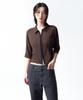 INSILENCE WOMEN Hook Detail Jacquard Shirt Brown