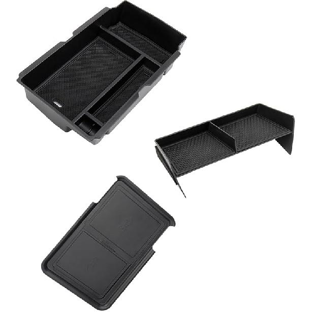 Carwiner 3PCS Center Console Organizer Compatible With -2025 Honda CRV Accessories Armrest Hidden Drawer Storage Box For 2024 Honda CR-V Accessories 3PCS